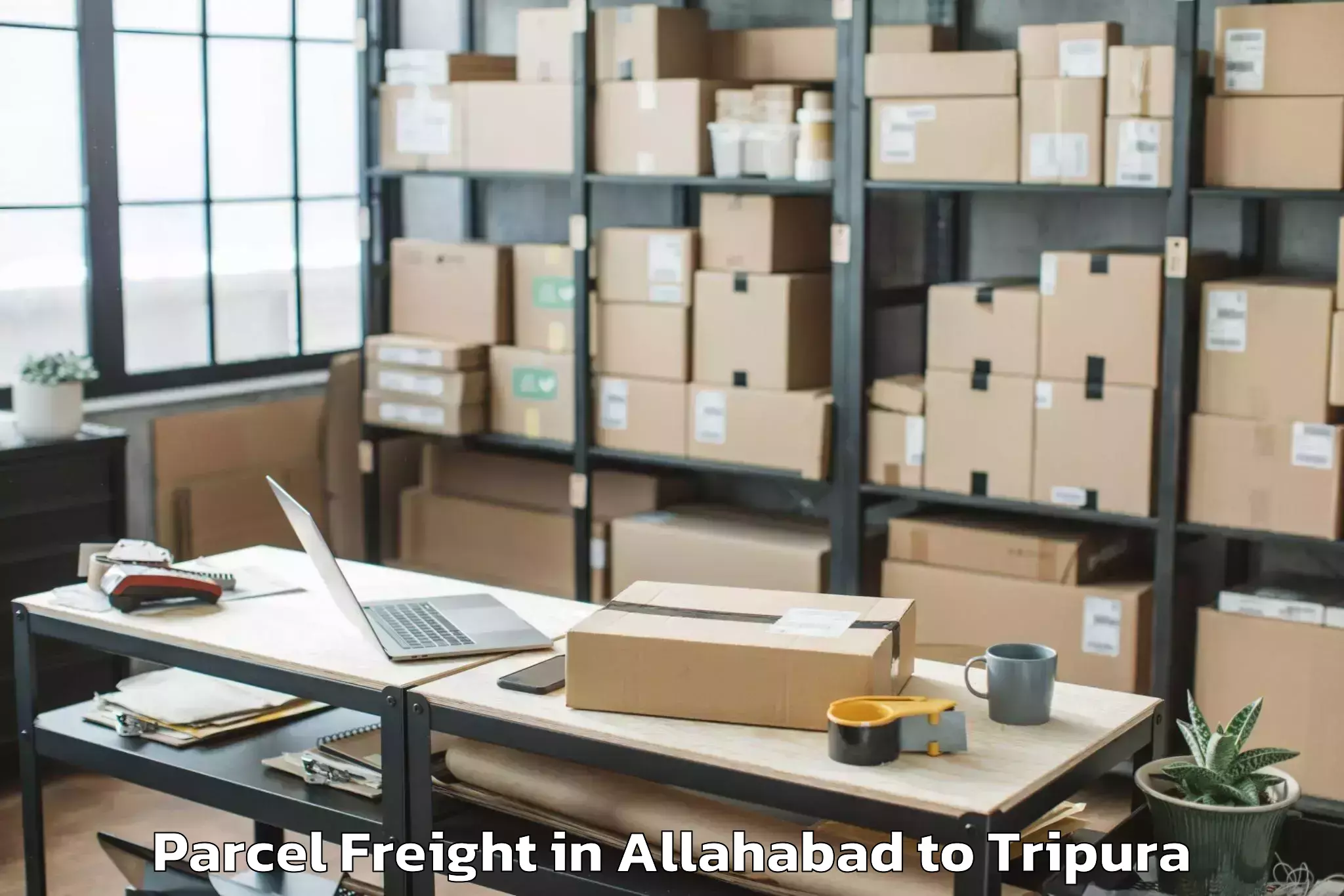 Book Your Allahabad to Kamalpur Airport Ixq Parcel Freight Today